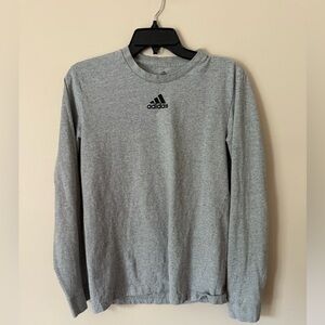 adidas Heather Gray Long-Sleeve Crew Shirt